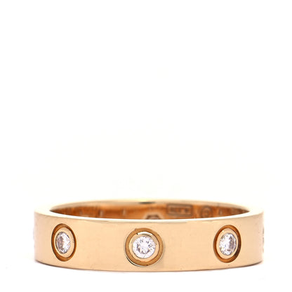 Cartier 18K Yellow Gold 8 Diamond 4mm Band LOVE Ring 48 4.5 2 of 8