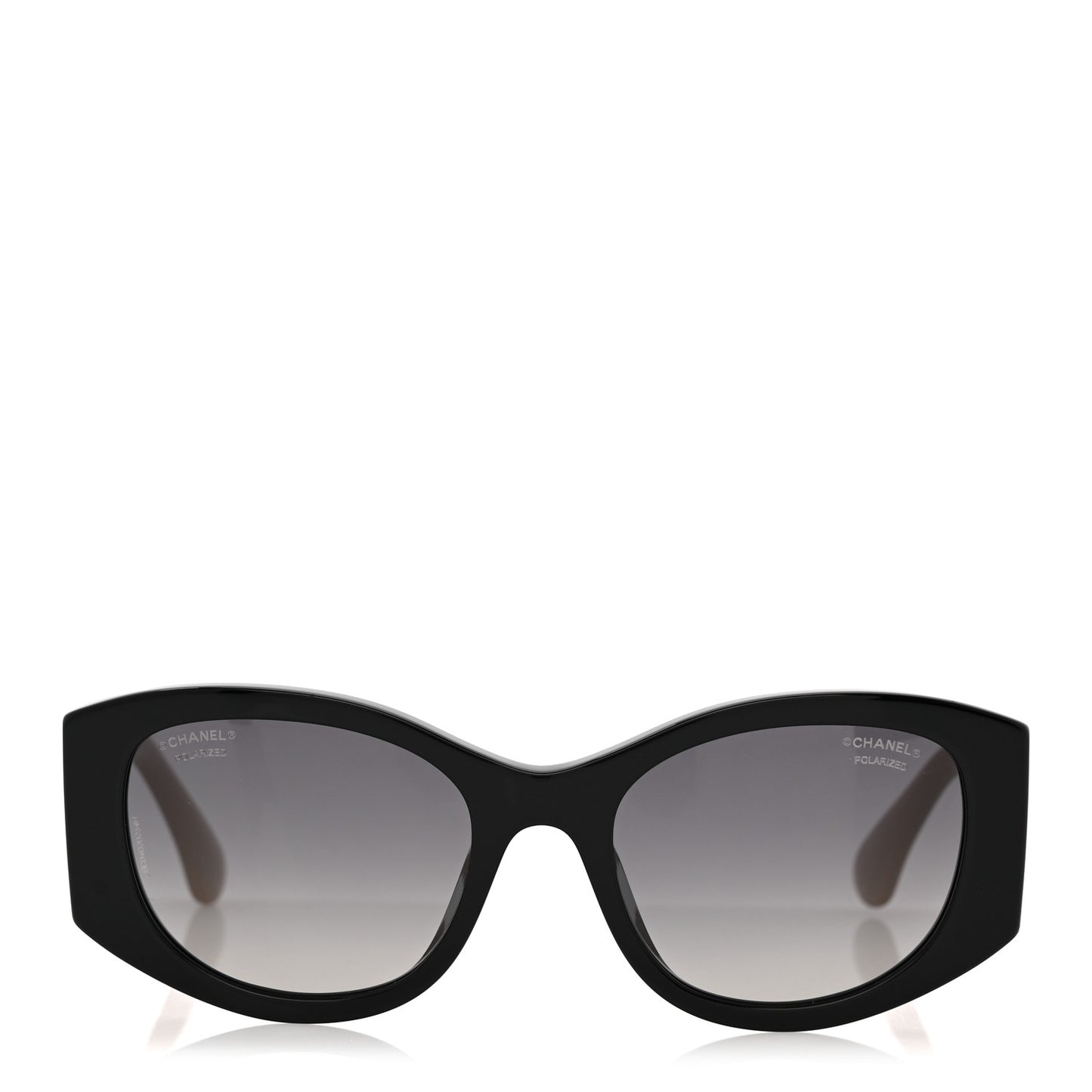 Acetate Polarized Rectangle Sunglasses 5524-A Black Beige