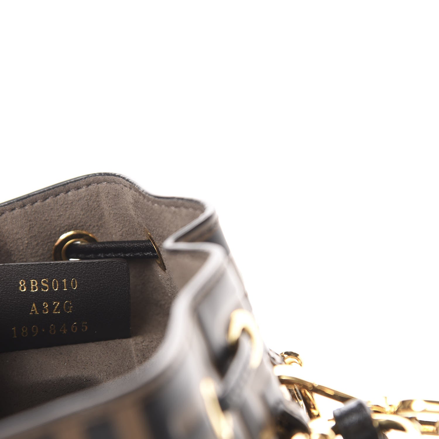 Fendi Vitello Liberty F is Fendi Bi-Color FF 1974 Embossed Mini Mon Tresor Bucket Bag Maya Black 14 of 16