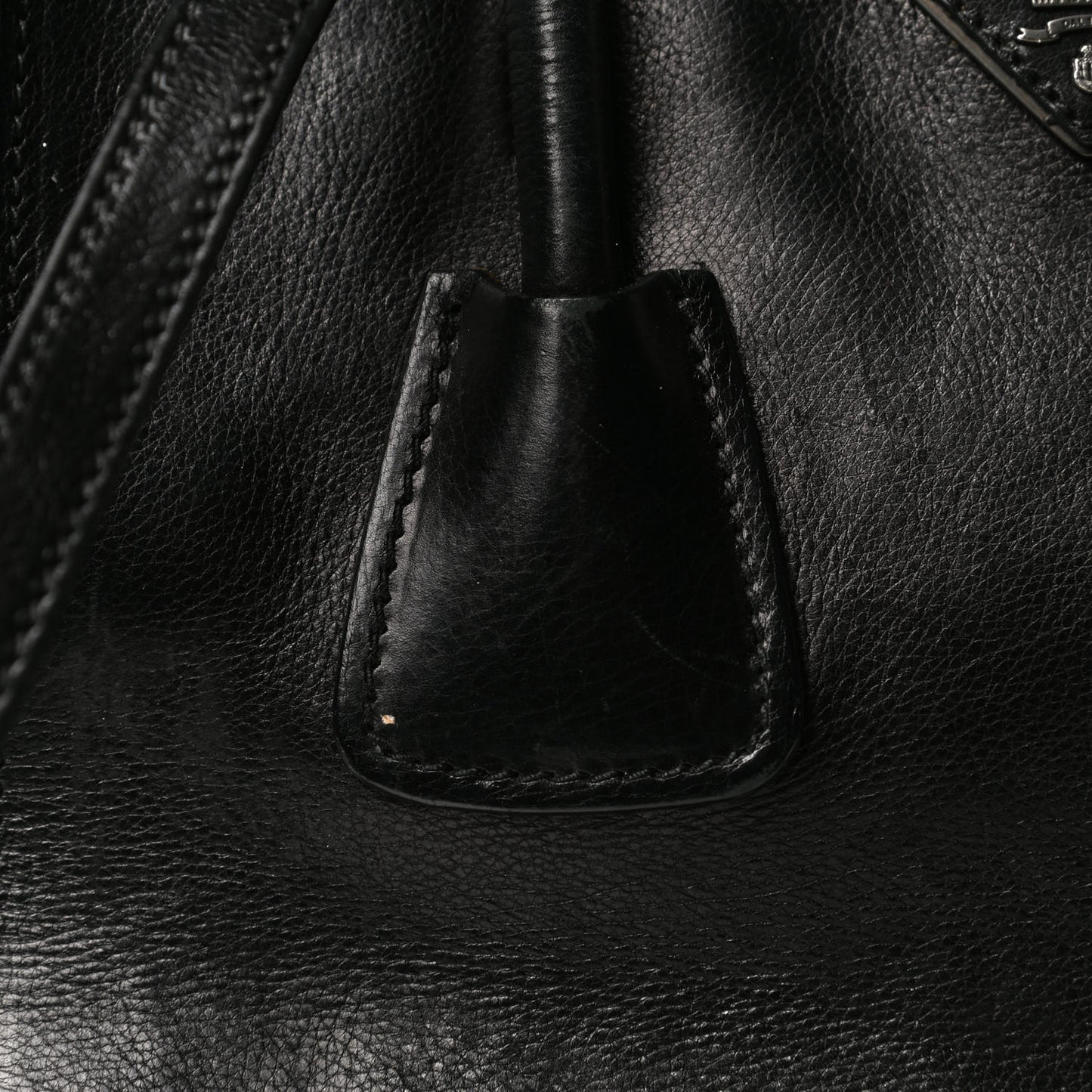 Glace Calf Twin Pocket Tote Black