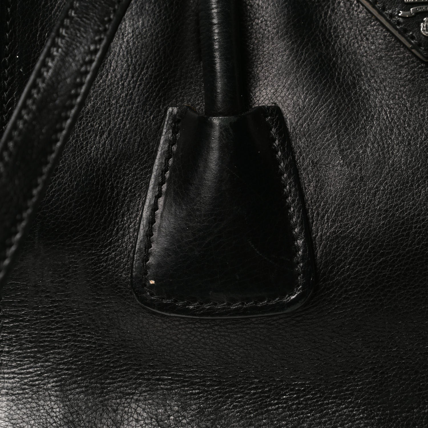 Prada Glace Calf Twin Pocket Tote Black 11 of 12