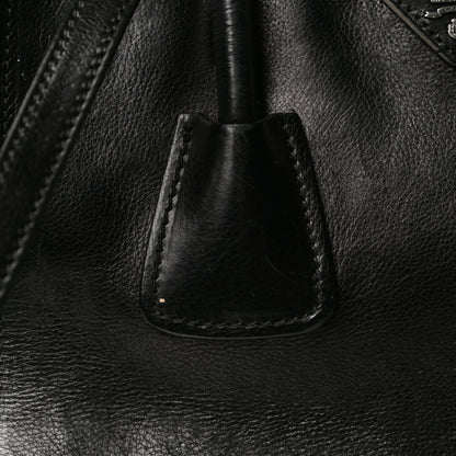 Prada Glace Calf Twin Pocket Tote Black 11 of 12