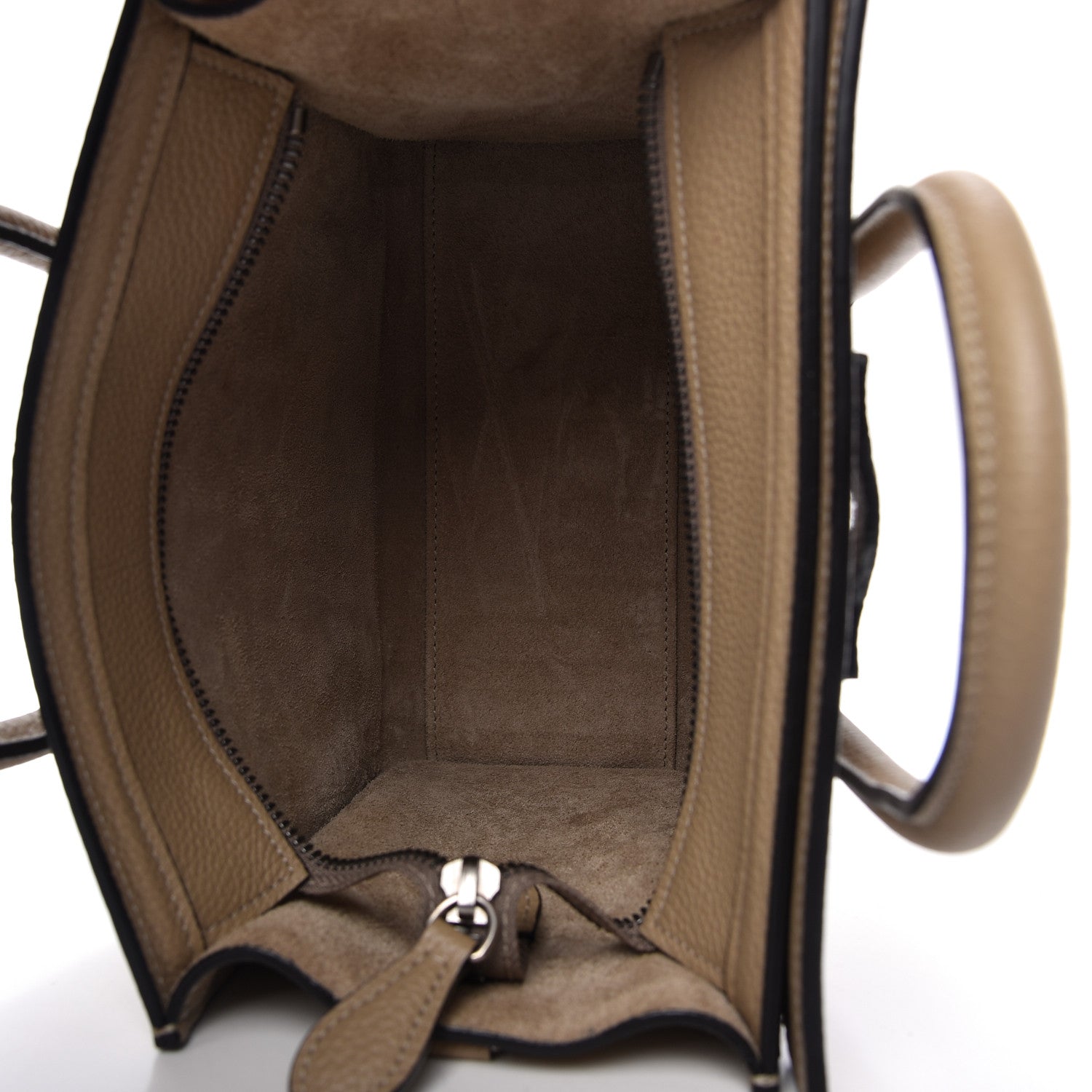 Celine Drummed Calfskin Nano Luggage Dune 5 of 10