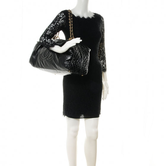 Chanel Vinyl Rock and Chain XXL Bowler Black 2 of 7