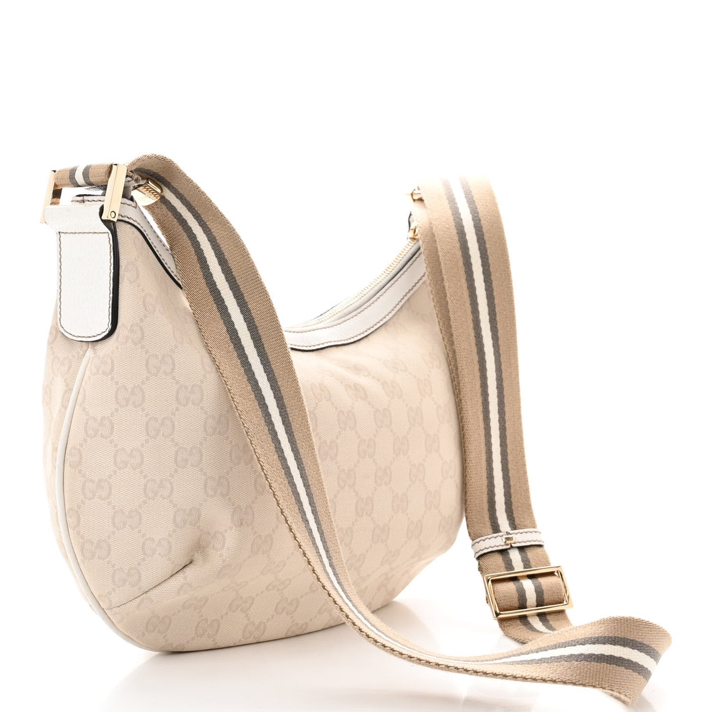Monogram Medium Half Moon Hobo White