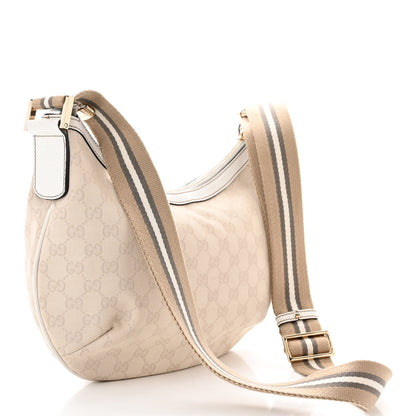 Gucci Monogram Medium Half Moon Hobo White 3 of 11