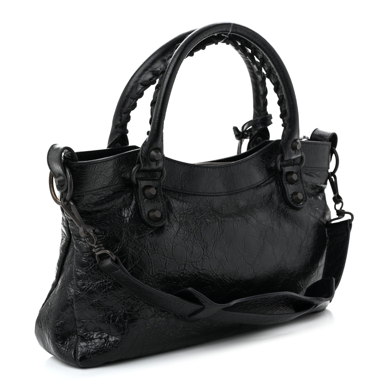 Balenciaga Agneau Arena Classic Hardware Le City First Bag Black 4 of 11