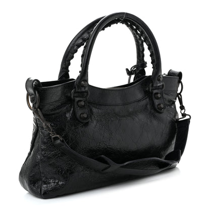 Balenciaga Agneau Arena Classic Hardware Le City First Bag Black 4 of 11