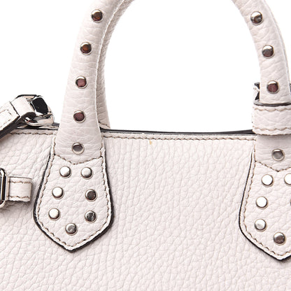 Burberry Grainy Calfskin Studded Fringe Baby Banner Tote White 8 of 10
