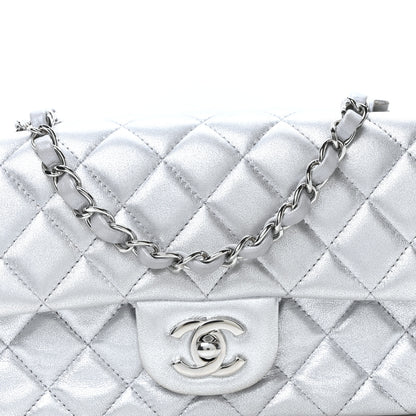 Chanel Metallic Lambskin Quilted Mini Rectangular Flap Silver 8 of 10