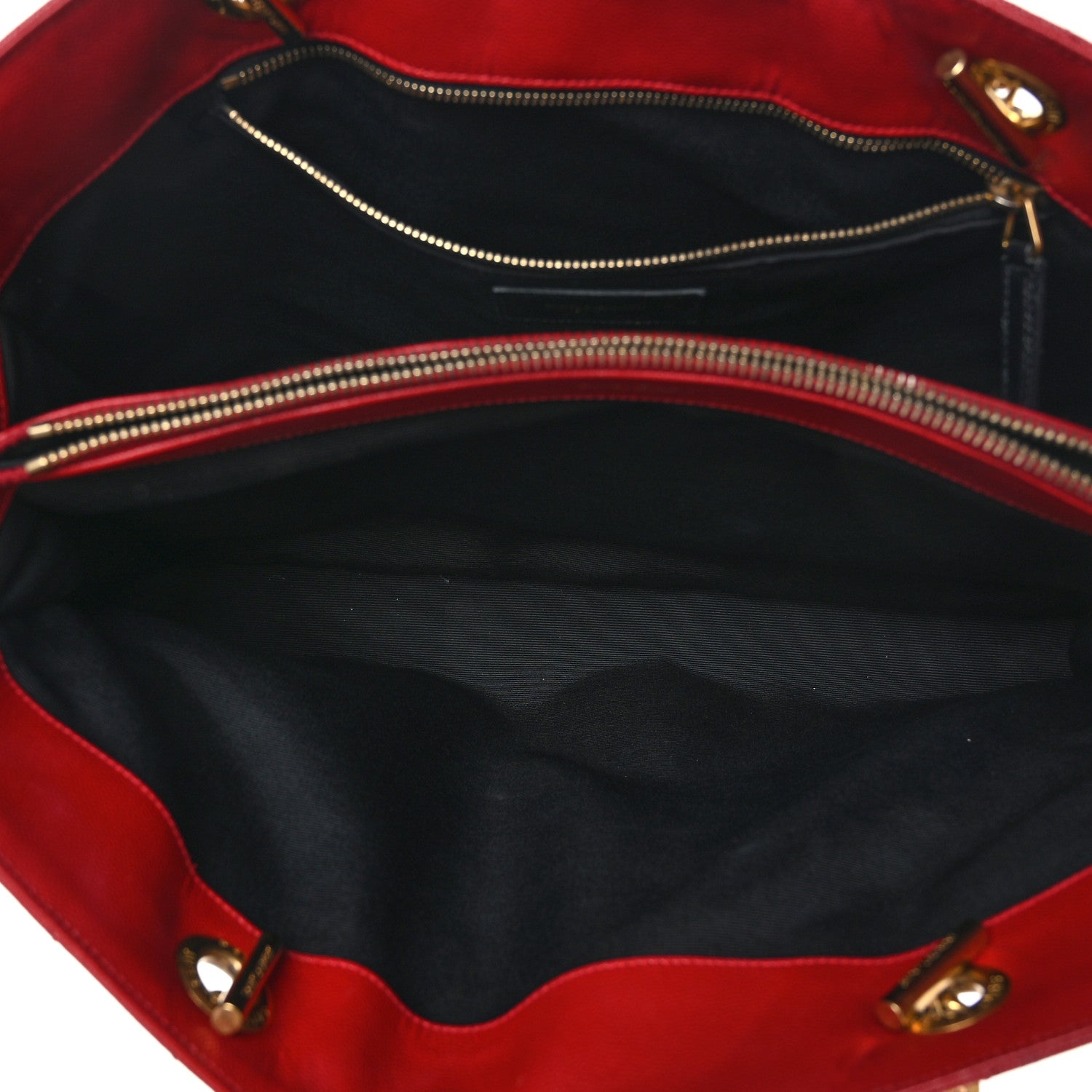 Saint Laurent Grain De Poudre Matelasse Chevron Monogram Shopping Bag Red 5 of 10