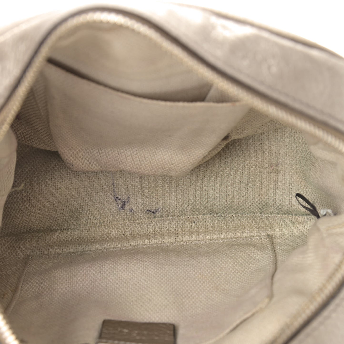 Metallic Pebbled Calfskin Small Soho Disco Bag Golden Beige