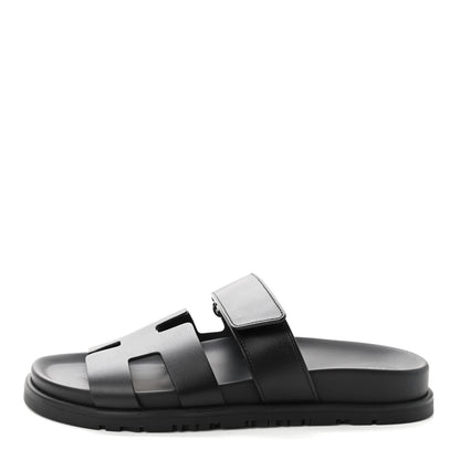 Hermes Calfskin Womens Chypre Sandals 35 Black 1 of 8
