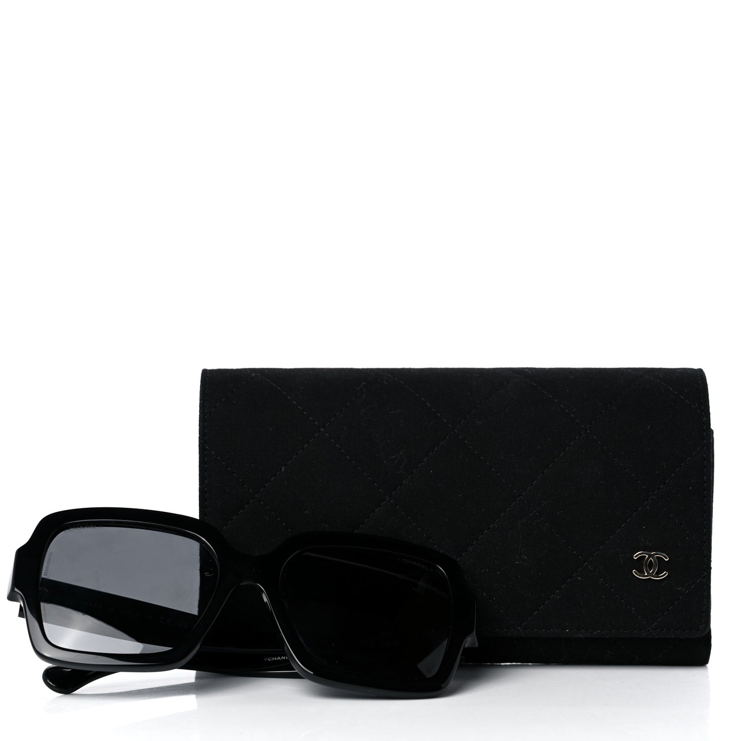 Acetate Square Heart Sunglasses 5479-A Black
