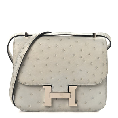 Hermes Ostrich Constance 18 Bleu Glacier 1 of 12