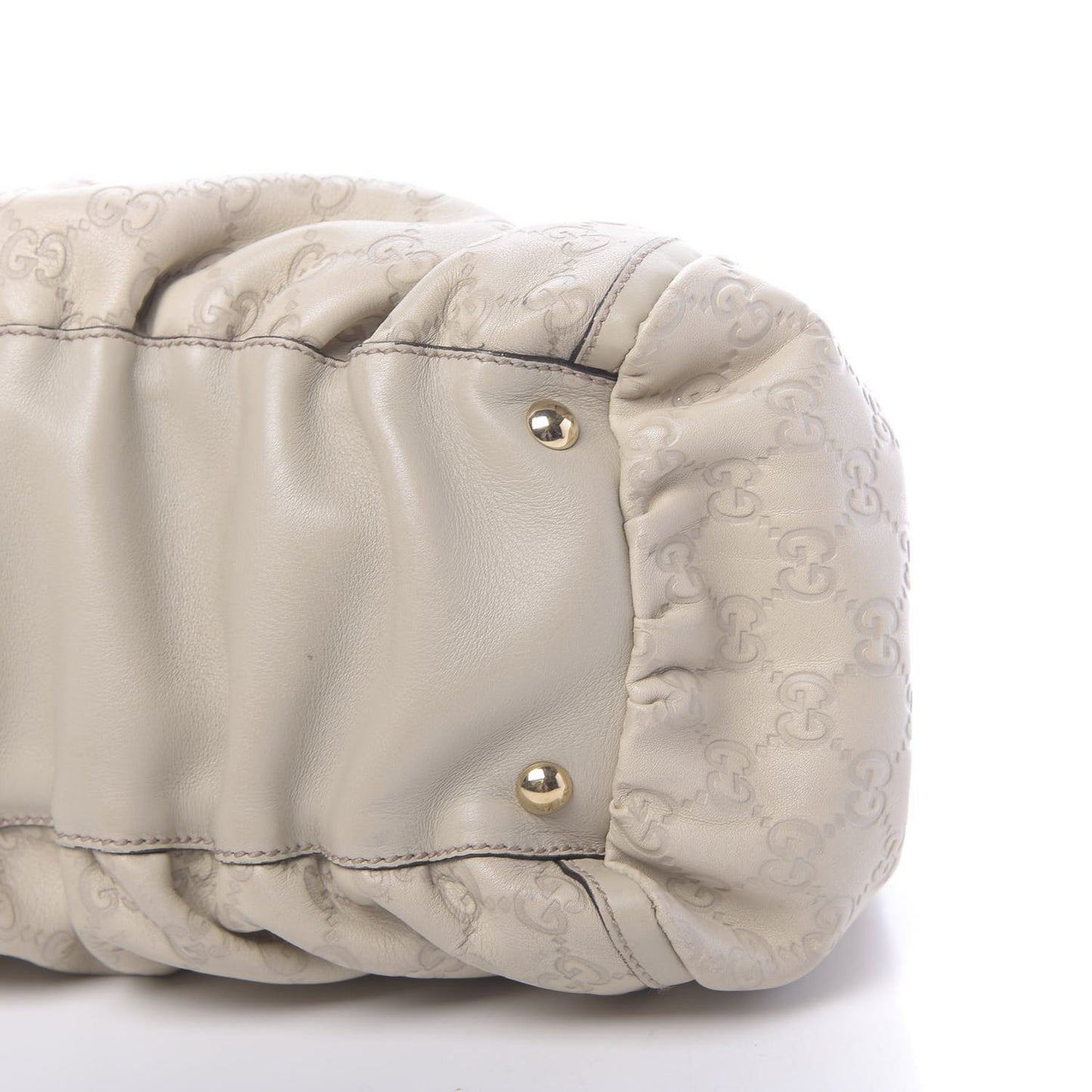 Guccissima Large D Gold Ring Shoulder Bag Off White