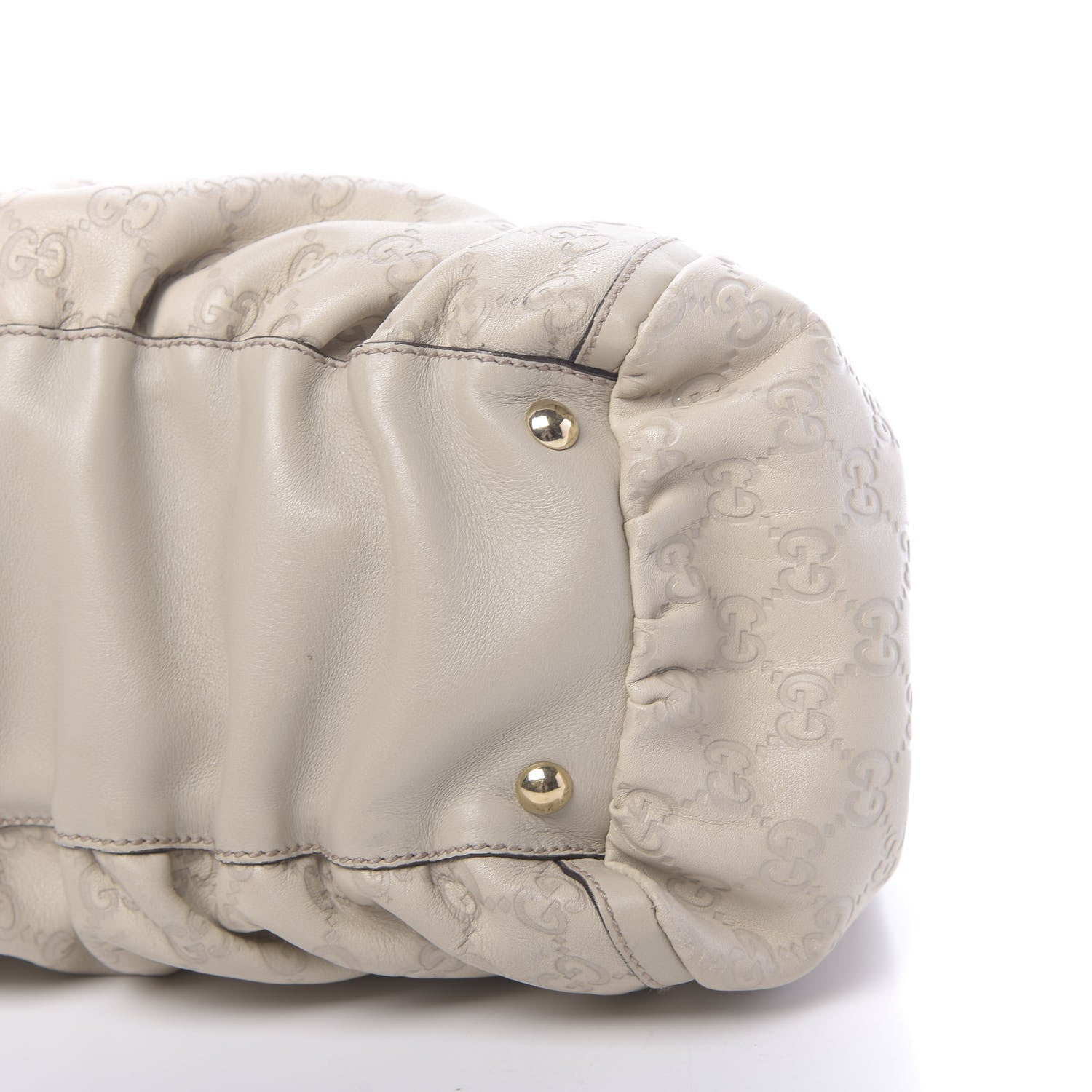 Gucci Guccissima Large D Gold Ring Shoulder Bag Off White 10 of 10