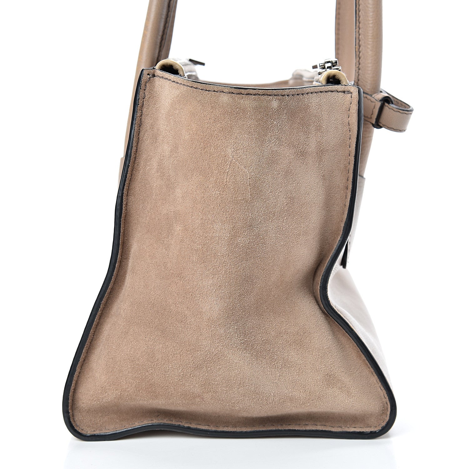 Prada Glace Calf Suede Twin Pocket Tote Pomice 16 of 21