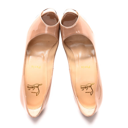 Christian Louboutin Patent New Very Prive 120 Pumps 37.5 Nude 2 of 11