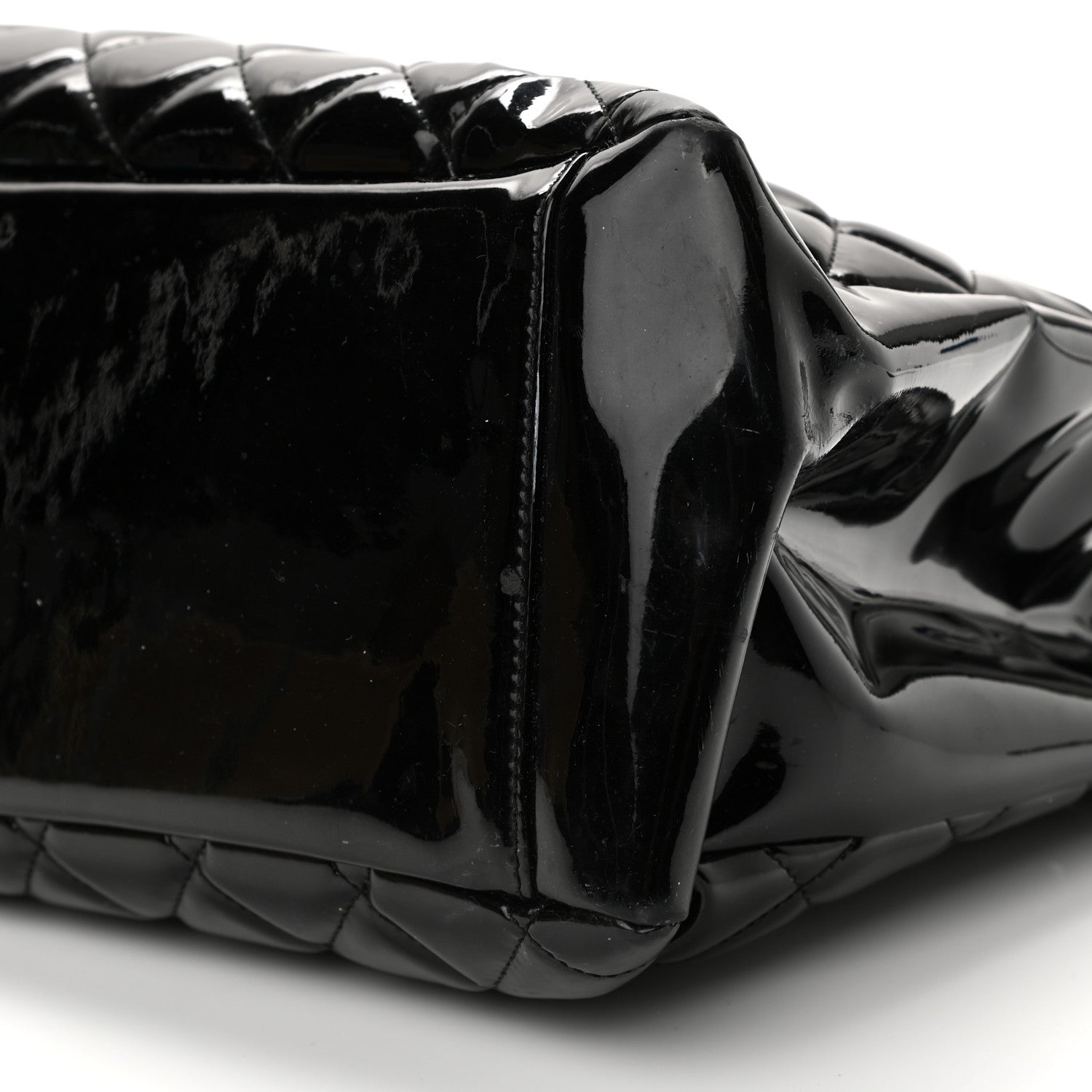 Chanel Patent Quilted Grand Shopping Tote GST Black 10 of 17