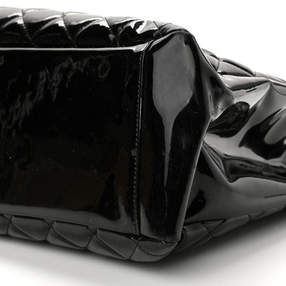 Chanel Patent Quilted Grand Shopping Tote GST Black 10 of 17