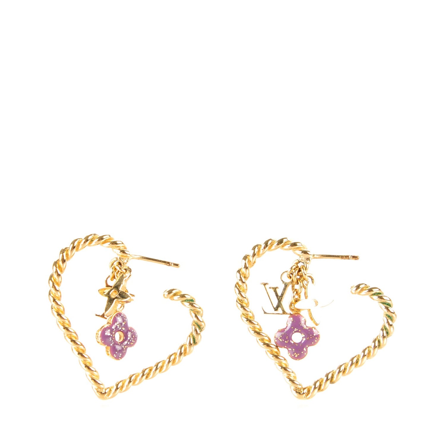 Sweet Monogram In My Heart Hoop Earrings Gold