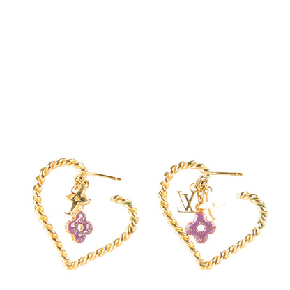 Louis Vuitton Sweet Monogram In My Heart Hoop Earrings Gold 1 of 3