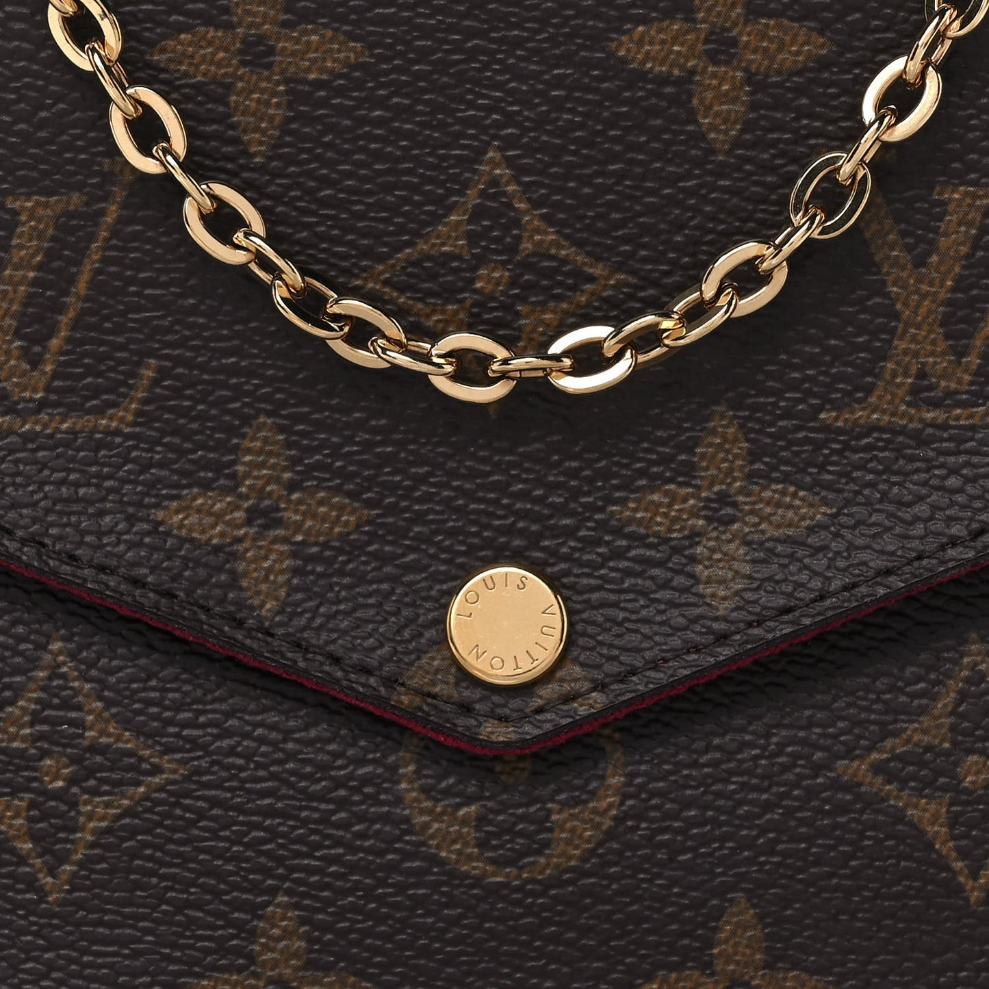 Monogram Pochette Felicie Chain Wallet Fuchsia
