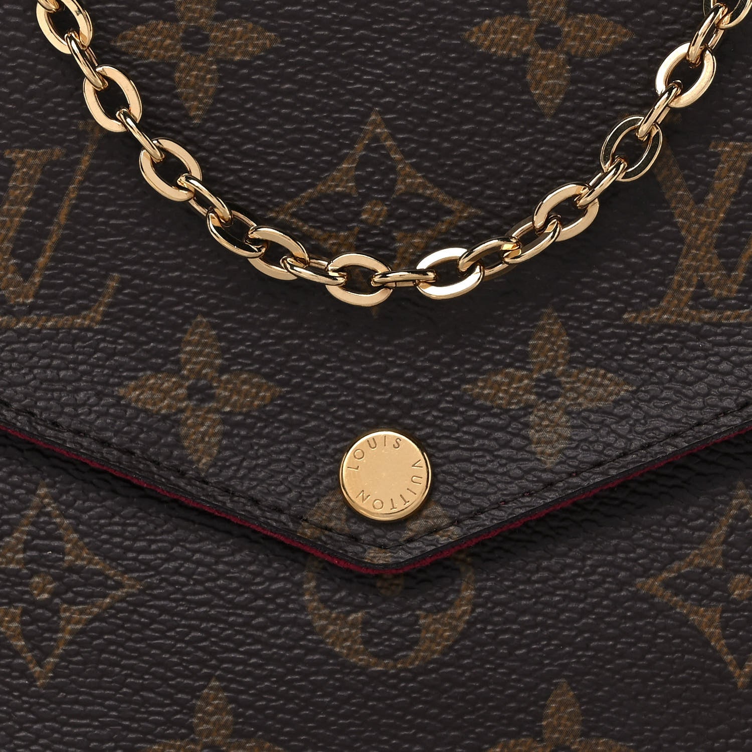 Louis Vuitton Monogram Pochette Felicie Chain Wallet Fuchsia 12 of 17