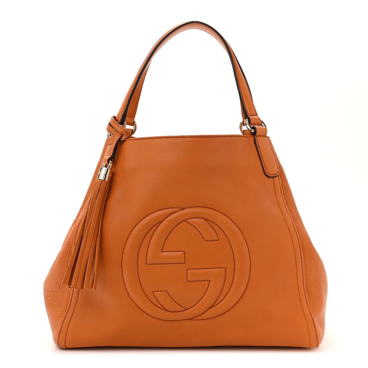 Gucci Pebbled Calfskin Medium Soho Shoulder Bag Curcuma 1 of 10