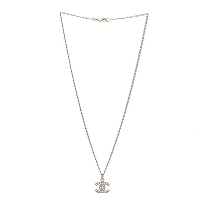 Chanel Crystal Timeless CC Necklace Silver 3 of 4