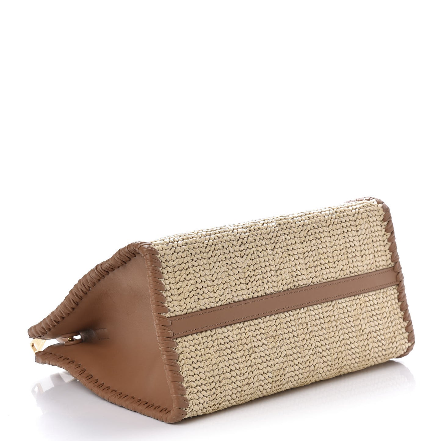 Raffia City Calfskin Whipstitch Medium Paradigme Bag Naturale Caramel