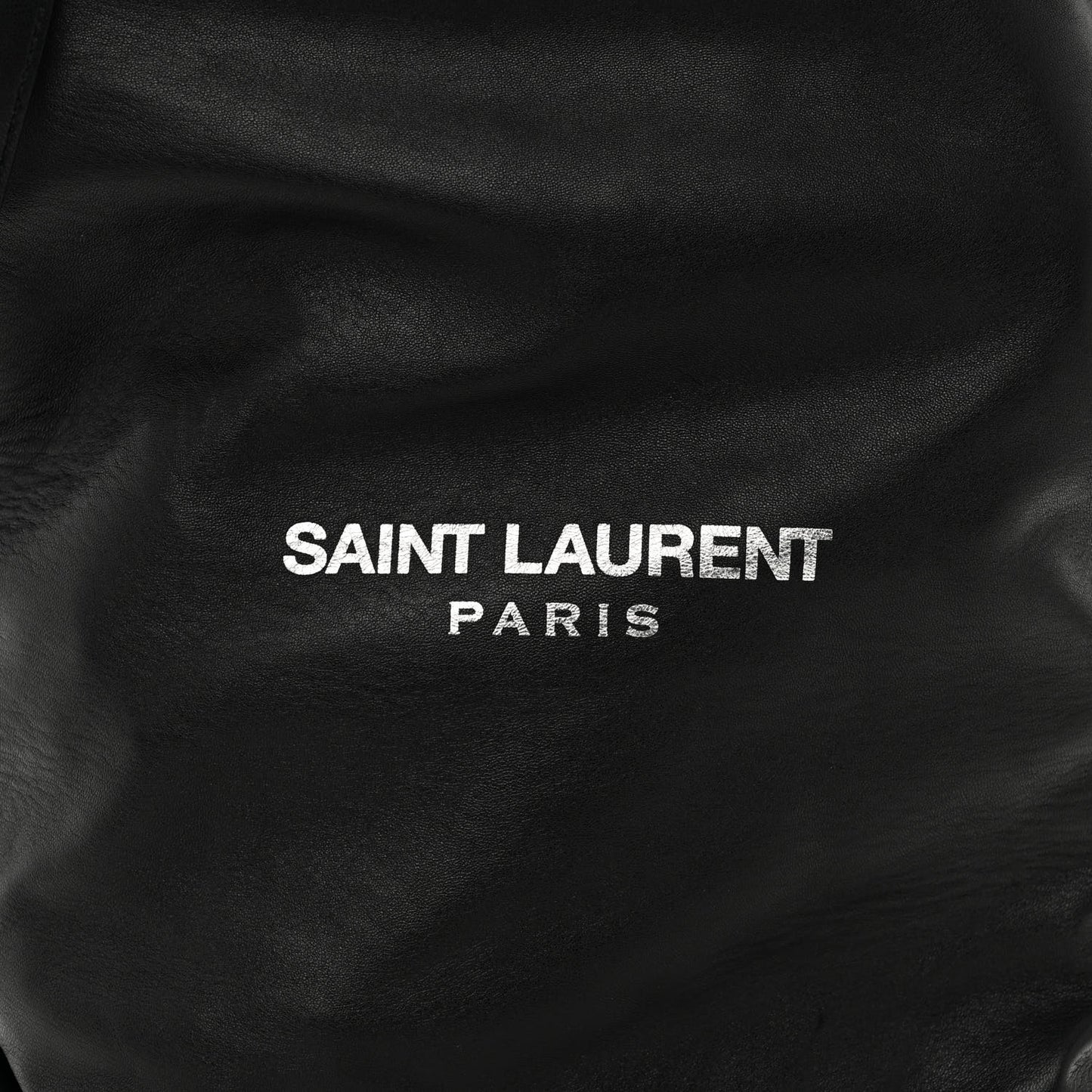 Lambskin Teddy Drawstring Bag Black