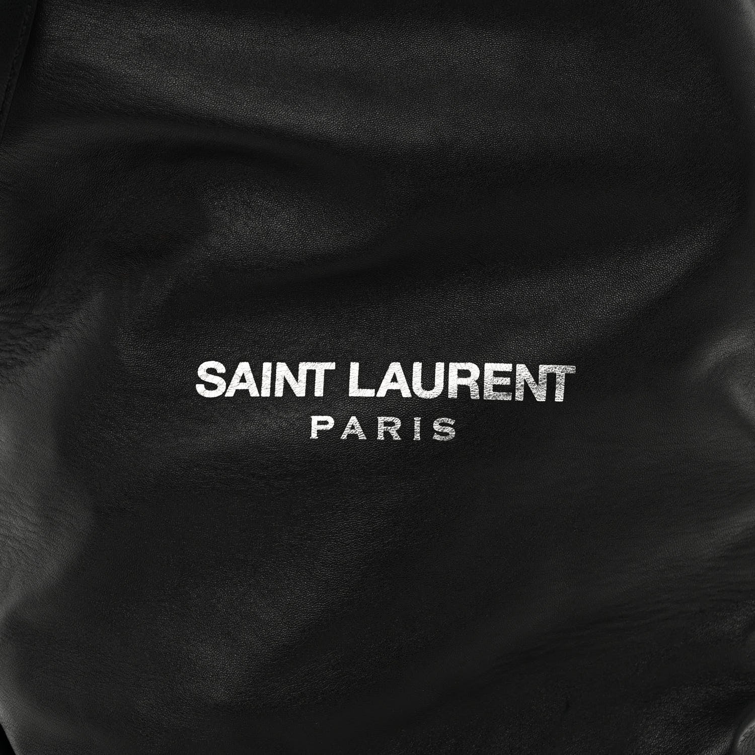 Saint Laurent Lambskin Teddy Drawstring Bag Black 9 of 11