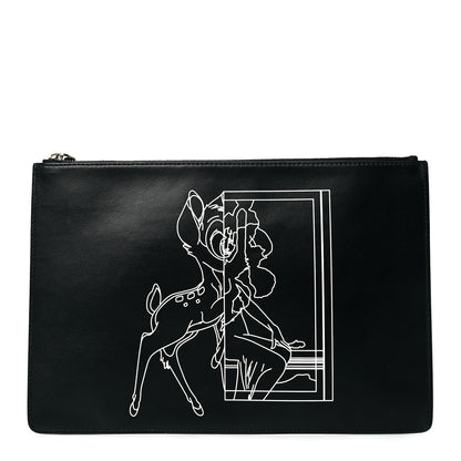 Givenchy Calfskin Bambi Print Medium Cosmetic Pouch Black 1 of 11