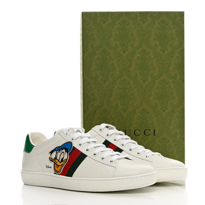 Gucci X DISNEY Calfskin Miro Soft Web Donald Duck Womens Ace Sneakers 39 White New Shamarock 13 of 13