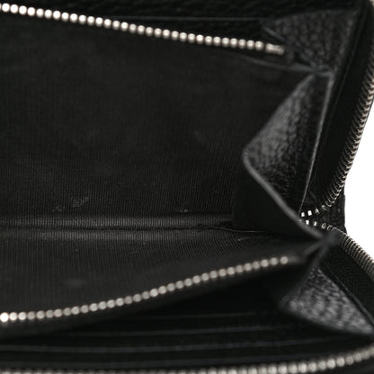 Saint Laurent Grained Calfskin Rive Gauche Zip Around Wallet Black 9 of 12