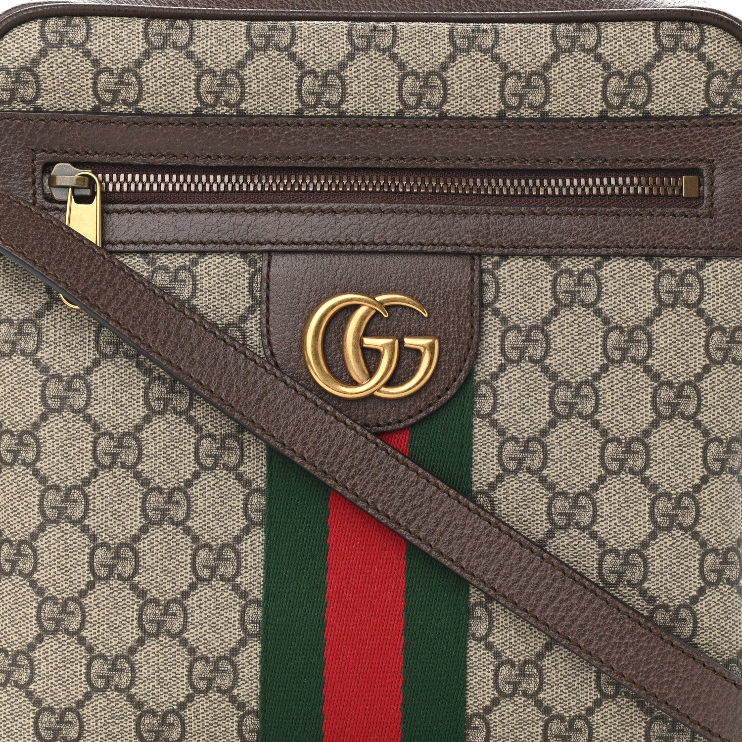 Gucci GG Supreme Monogram Web Small Ophidia Messenger Bag Brown 8 of 12