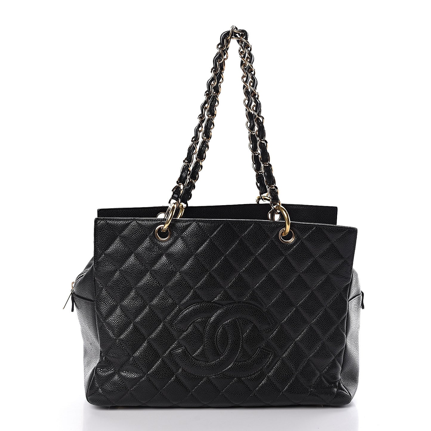 Caviar Quilted Petit Timeless Tote PTT Black