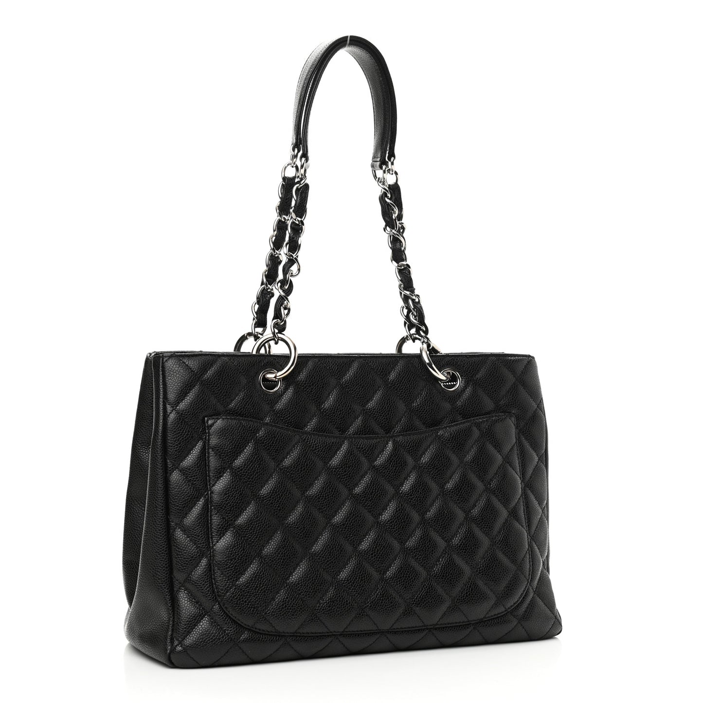 Caviar Quilted Grand Shopping Tote GST Black