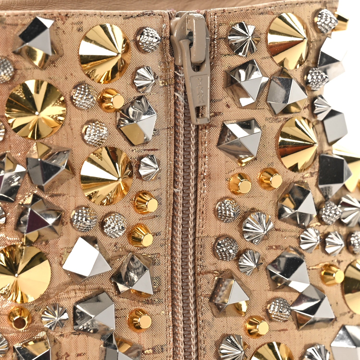 Christian Louboutin Liege Pepite Specchio So Full Kate 100 Ankle Boots 37 Gold Multicolor 9 of 10