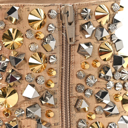 Christian Louboutin Liege Pepite Specchio So Full Kate 100 Ankle Boots 37 Gold Multicolor 9 of 10