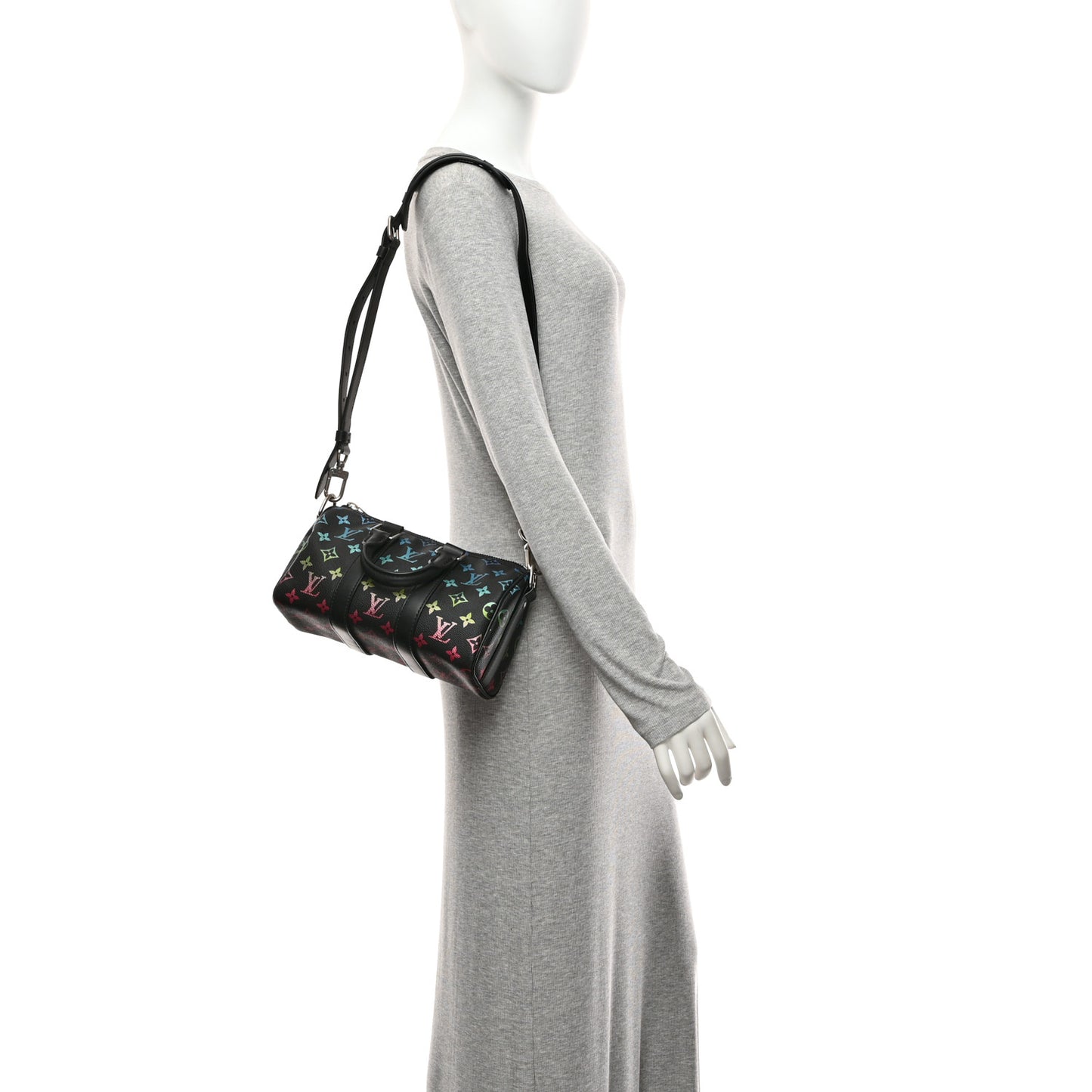 Monogram Iridescent Keepall Bandouliere 25 Black