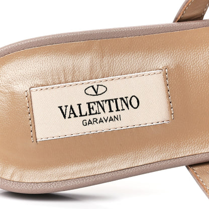 Valentino Garavani Nappa Rockstud Caged Flat Slide Sandals 38 Poudre 7 of 8