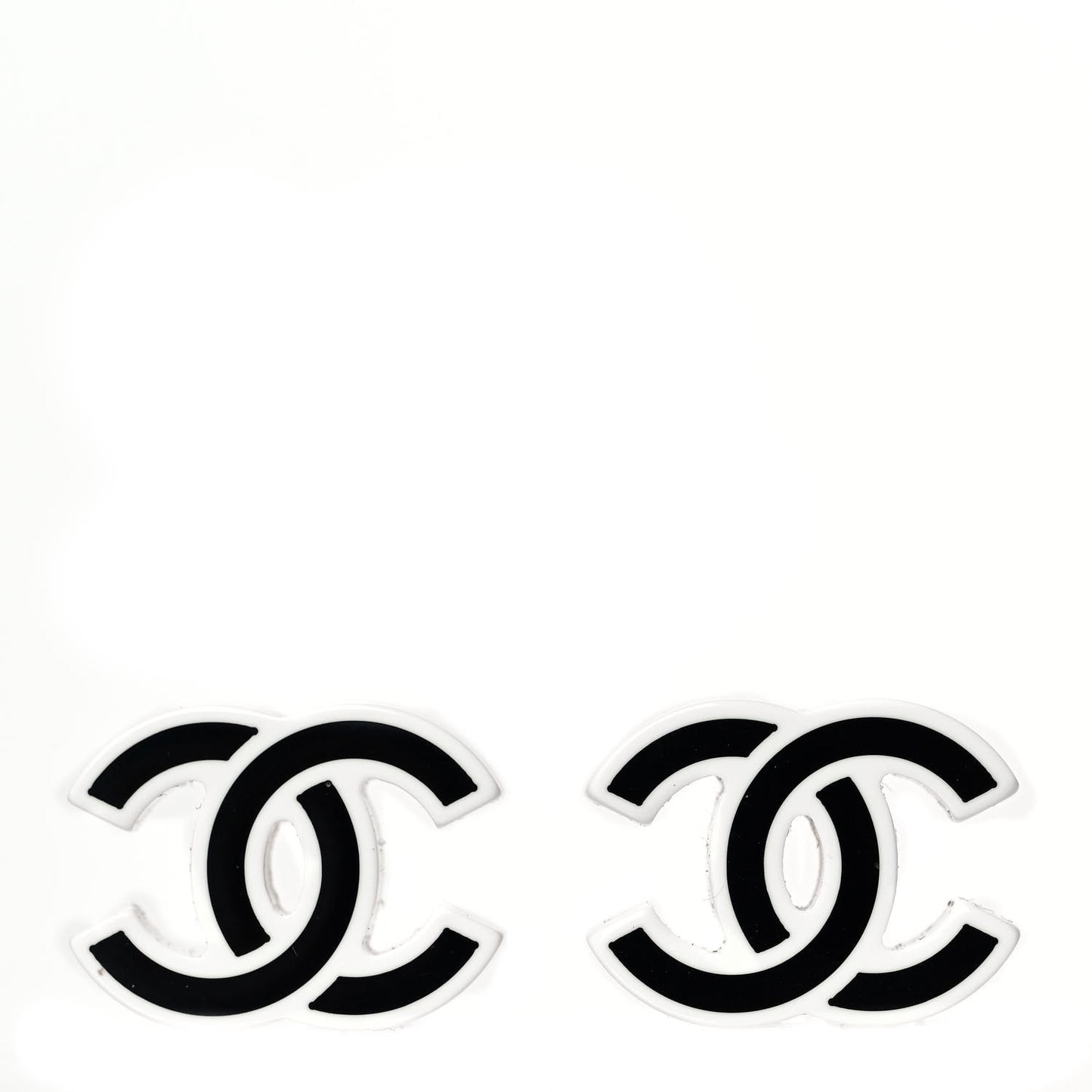 Resin CC Earrings White Balck