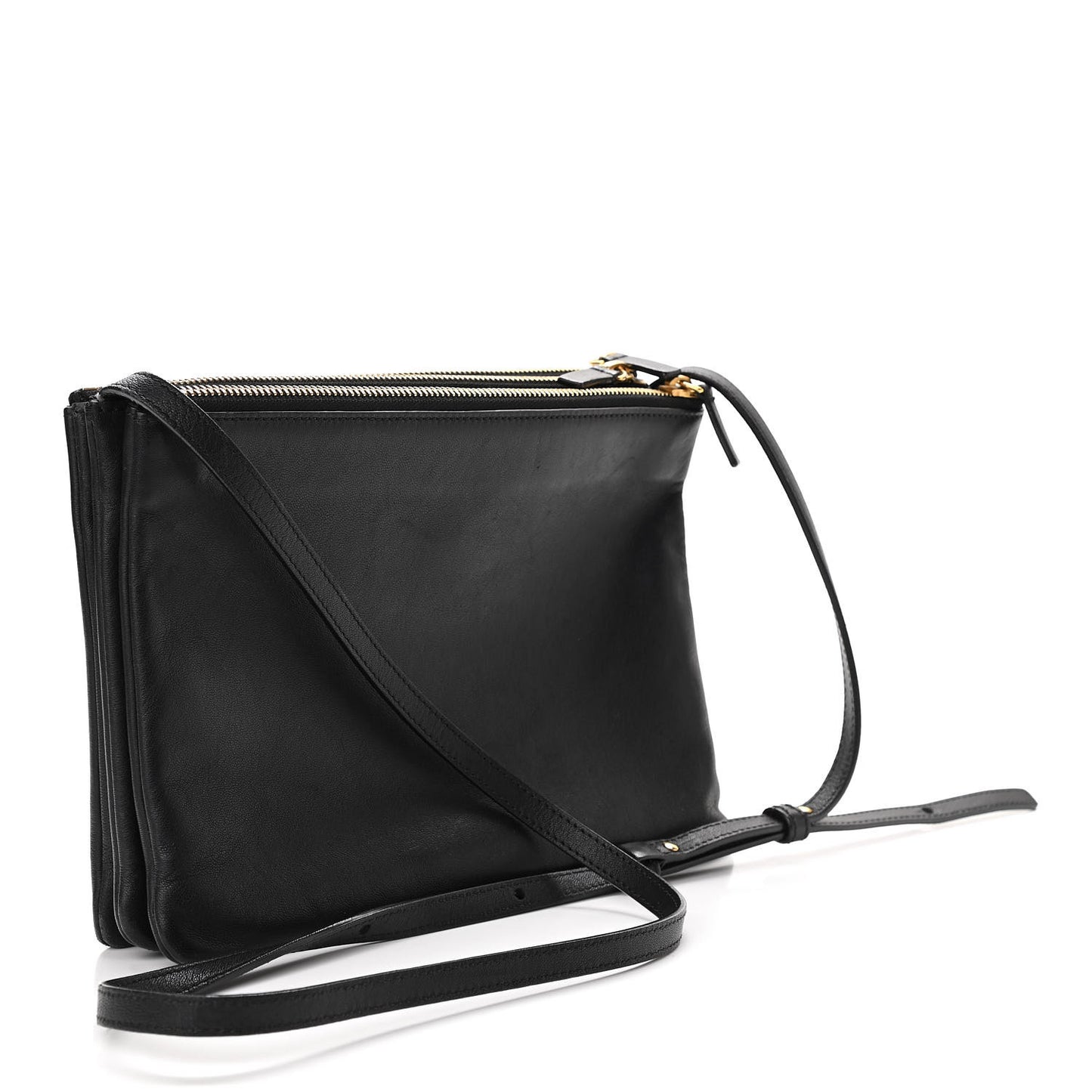 Lambskin Large Trio Crossbody Bag Black