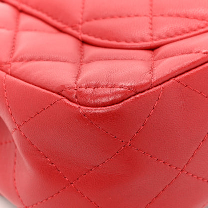 Chanel Lambskin Quilted Mini Rectangular Flap Red 14 of 16