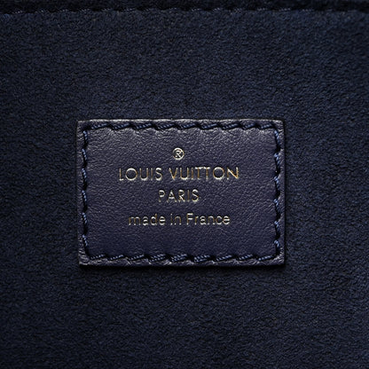 Louis Vuitton Calfskin Mahina Braided On My Side MM Navy 6 of 9