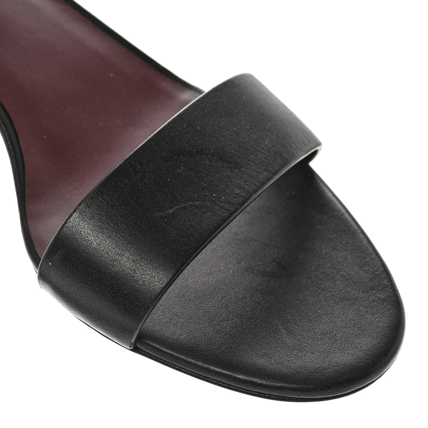 Calfskin Ankle Strap 60mm Sandals 41 Black