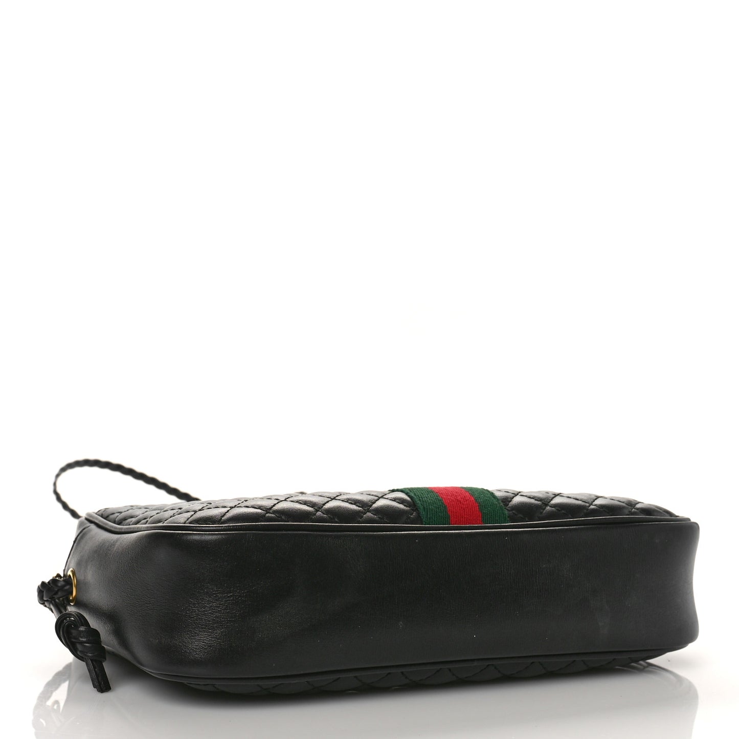 Calfskin Web Trapuntata Small GG Shoulder Bag Black